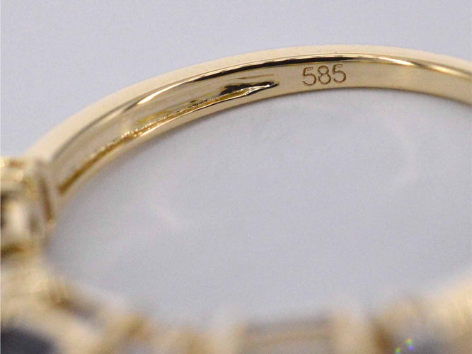 Bague Bague en or avec diamants et saphir 58 Facettes 2123