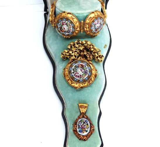 Collier PARURE 3 PEZZI MICROMASAICO 1850 58 Facettes