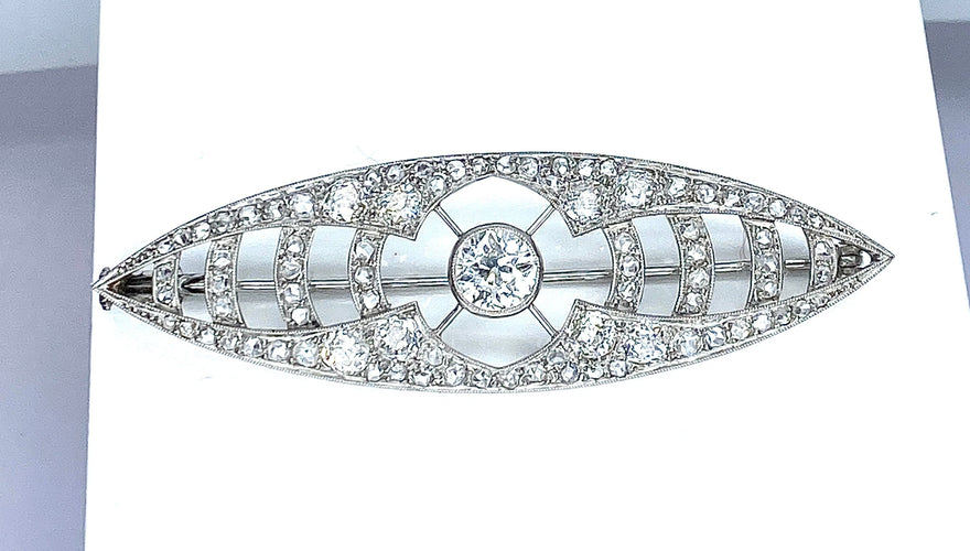 Broche Broche en or blanc et platine sertie de diamants vers 1900 58 Facettes AB473