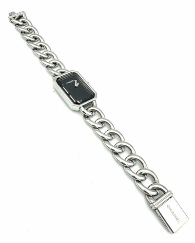 Montre CHANEL. Collection "Première chaine gourmette", montre en acier 58 Facettes