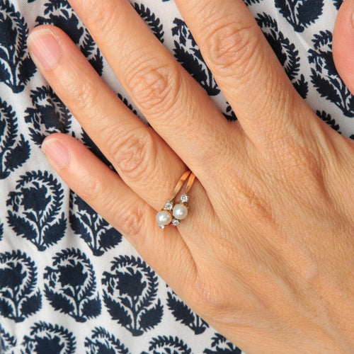 Bague 53 Bague Toi & Moi perles 58 Facettes P6L4