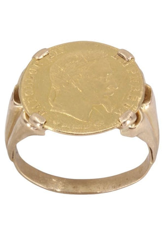 Bague BAGUE PIÈCE 5 FRANCS NAPOLÉON III 58 Facettes 096101