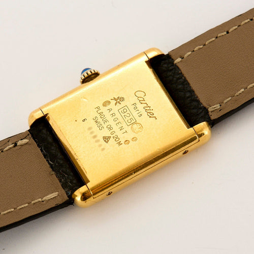 Montre CARTIER - Montre Modèle Tank Must en argent plaqué or 58 Facettes