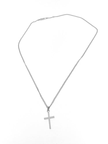 Collier Pendentif croix italienne avec chaîne de Chini en or blanc 58 Facettes