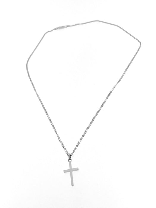 Collier Pendentif croix italienne avec chaîne de Chini en or blanc 58 Facettes