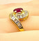 Bague Bague or jaune, rubis et 38 diamants baguettes 58 Facettes AB419