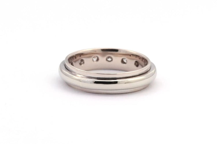 Bague 58 Bague Contemporaine en or blanc sertie de diamants 58 Facettes 22452