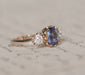 Bague 53.5 Bague ancienne en saphir bleu et diamant 58 Facettes