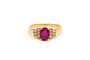 Bague 49 Bague contemporaine en or jaune sertie d'un rubis et de diamants 58 Facettes 22365