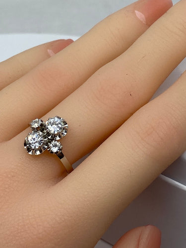 Bague 56 Bague Toi & Moi diamants vers 1930 58 Facettes AB68