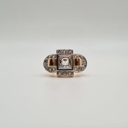 Bague 50.5 Bague vintage or rose diamants 58 Facettes