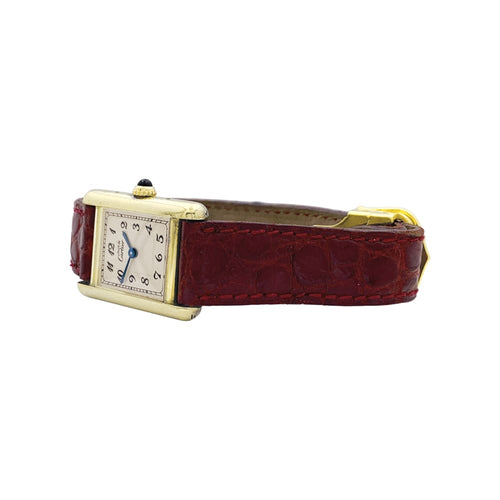 Montre Montre Cartier,"Must de Cartier", vermeil, cuir. 58 Facettes 35338