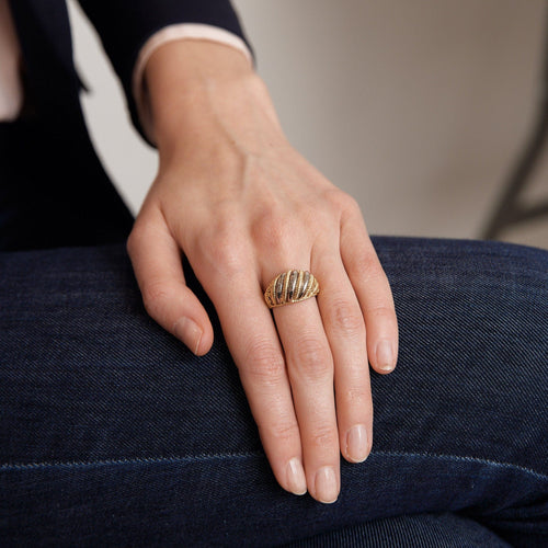 Bague 52 Bague en or jaune et blanc 58 Facettes P8L16