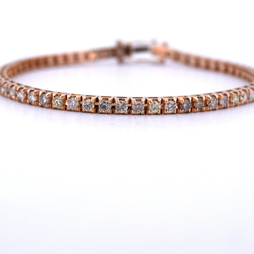 Bracelet BRACELET UNISEXE « TENNIS » - OR ROSE 18 KT - DIAMANTS 58 Facettes