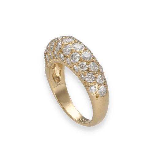 Bague 46 Bague jonc petit doigt en or jaune 18K avec 1,80 ct de diamants H-VS - Taille 46 58 Facettes FB10600