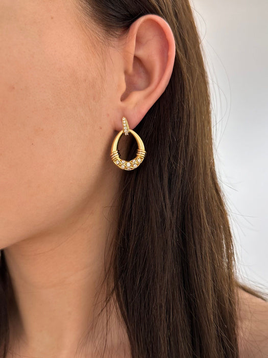CARTIER - Diamond and yellow gold earrings
