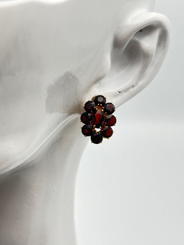 Boucles d'oreilles Boucles d'oreilles or jaune, fleurs grenats 58 Facettes 149059500