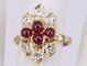 Bague 51.5 Bague Art Déco Rubis Cabochon et Diamants en or jaune 58 Facettes BA-156