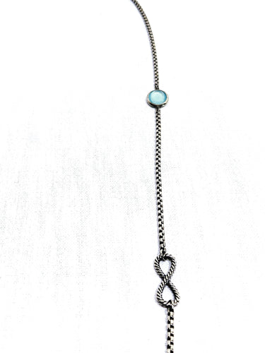 Collier David Yurman - Sautoir en argent et calcédoines 58 Facettes