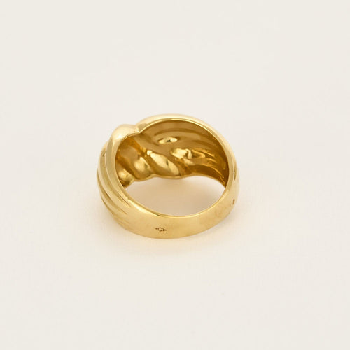 Bague 53,5 Bague en or jaune à motif croisée 58 Facettes AUX1333