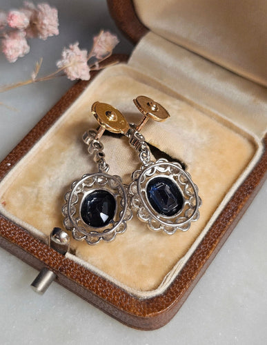 Boucles d'oreilles Boucles d'oreilles Platine, Or, Saphirs et Diamants 58 Facettes 519