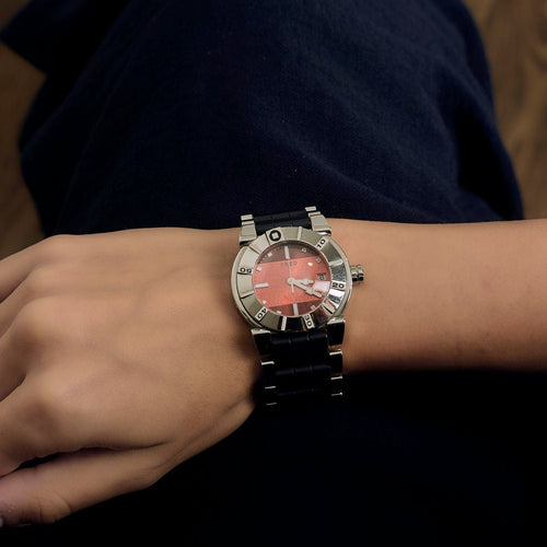 Montre FRED - Move on - Montre en acier à boitier rond et à mouvement quartz 58 Facettes B250502