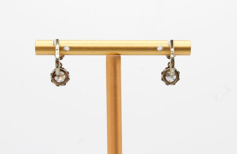 Boucles d'oreilles Boucles d'oreilles dormeuses or blanc diamants 58 Facettes 240657