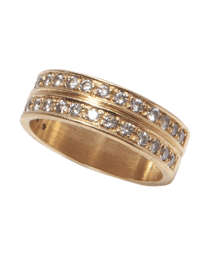 Bague 52 Alliance demi tour Or jaune 18K Diamants 58 Facettes BO220058/DoubleAlliance