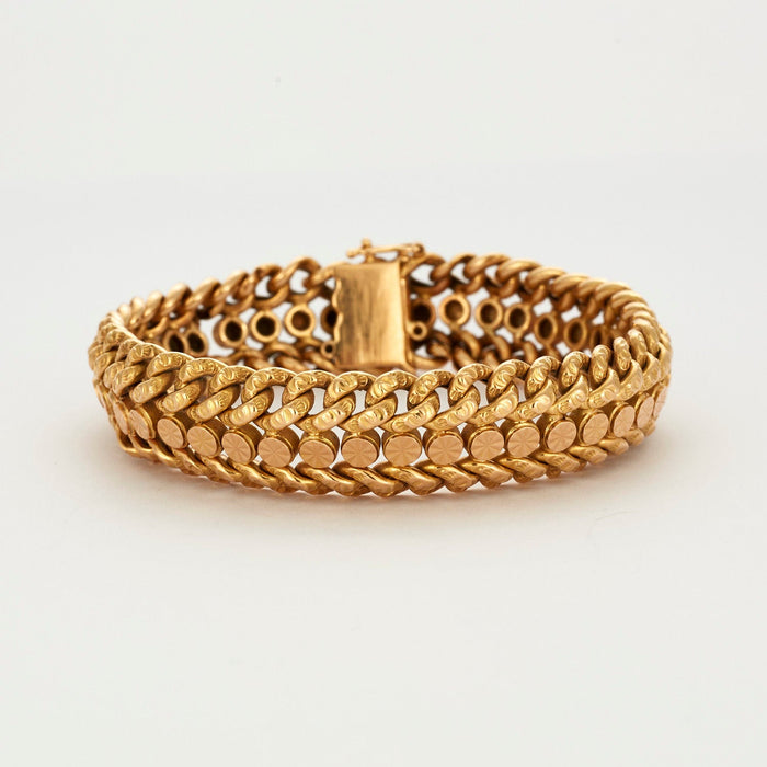 Yellow gold braided bracelet