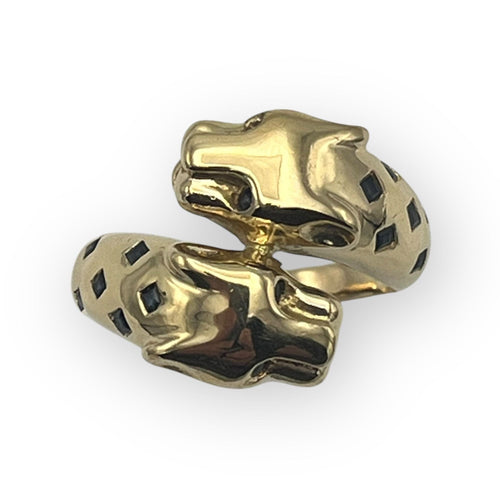 Bague 56 Bague panthère Toi & Moi or jaune et saphirs 58 Facettes 149056468