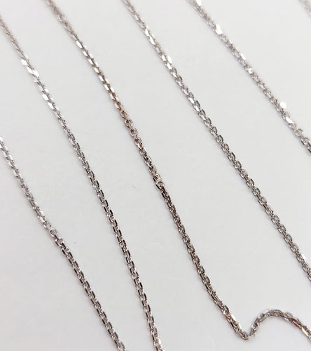 Collier Chaine fine vintage or blanc 14k mailles forçat 46 cm 58 Facettes A06004