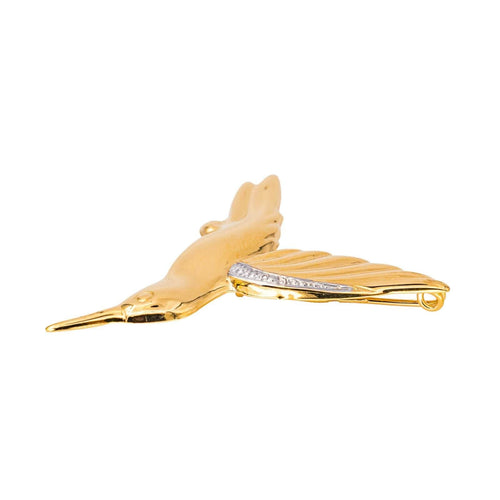 Broche Colibri Or jaune, Or blanc 58 Facettes 4479034CN