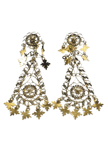 Boucles d'oreilles Paire de boucles d’oreilles pendantes Méditerranéenne en or rose 58 Facettes