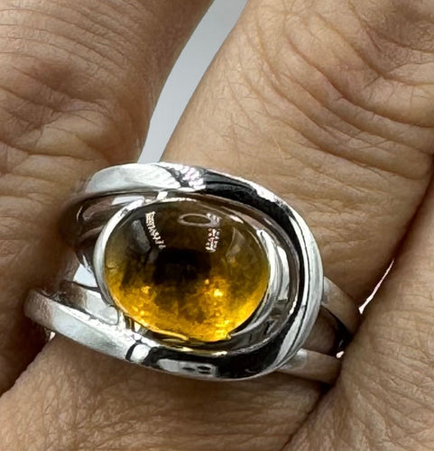 Bague 54 FRED - Bague or blanc Citrine 58 Facettes