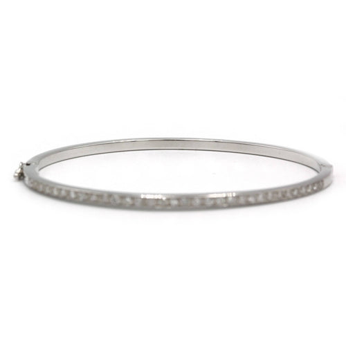 Bracelet Bracelet rigide en or blanc 750 et diamants environ 1 carat total 58 Facettes 1242