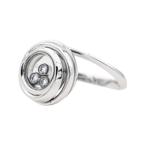 Bague 55 Chopard Bague Happy diamonds Or blanc Diamant 58 Facettes 4152529RV