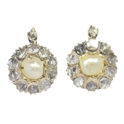Boucles d'oreilles Objets de famille précieux : boucles d'oreilles en diamant de l'époque victorienne 58 Facettes 20195-0130