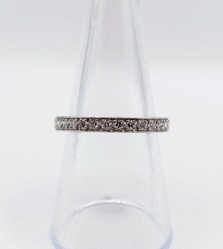 Prsten 54 Snubní prsten americký - Prsten z bílého zlata 18k a diamanty 0,93 karátu 58 Facettes A05046