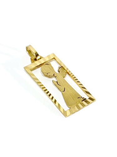 Pendentif Médaille ange en or champagne 58 Facettes