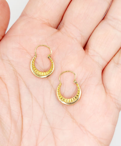 Boucles d'oreilles Petites créoles Art Déco or rose 58 Facettes A06266