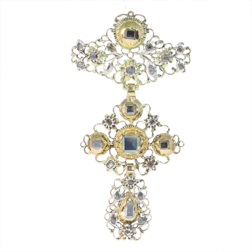 Barock briljans: À la Jeannette Diamond Heart Cross Pendant 