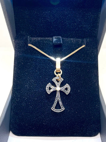 Collier Collier pendentif croix Recarlo or rose 58 Facettes