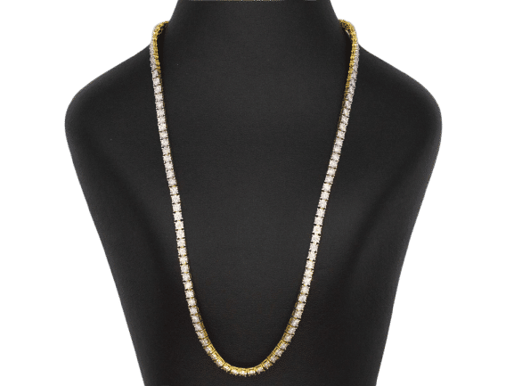 Yellow gold necklace with 3.50 carats diamonds 