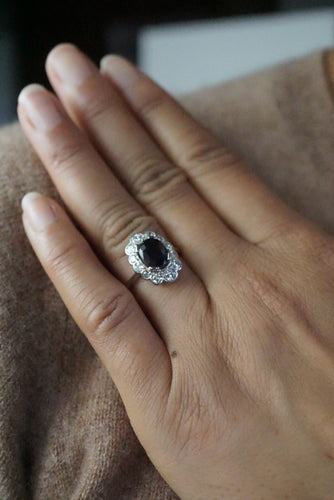 Bague 48 Bague pompadour saphir diamants Art Déco 58 Facettes SQ0030869