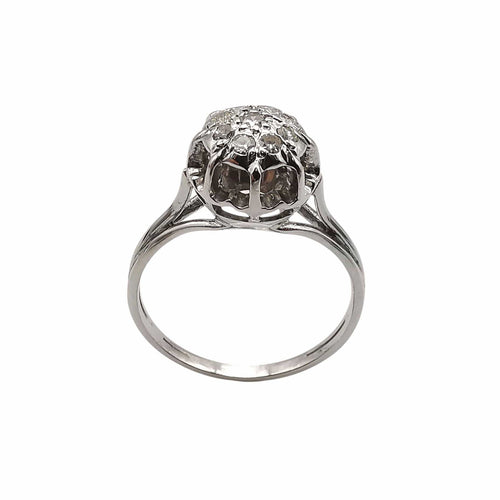 Bague 58 Bague dôme en or blanc & diamants 58 Facettes