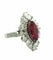Bague 55 Bague marquise en or , diamants et rubis naturel 58 Facettes