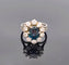 Bague 51 Importante bague marguerite vintage or, saphir et diamants 58 Facettes