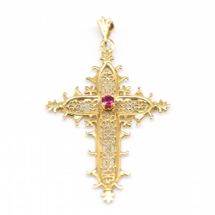 Pendentif Pendentif CROIX ISABÉLIENNE jaune rubis 58 Facettes D364093JC