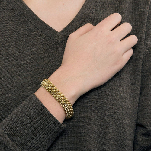 Bracelet Bracelet UNOAERRE or jaune maille paillasson 58 Facettes LP702/2