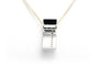 Pendentif Pendentif contemporain or blanc, diamants 58 Facettes B713